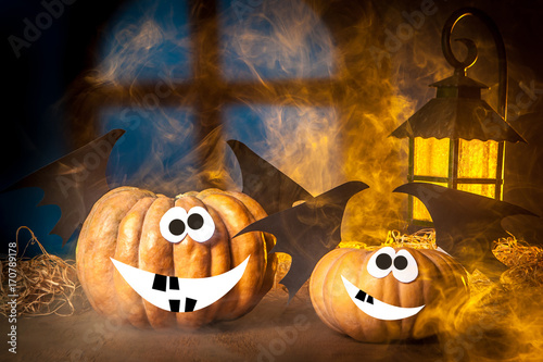 Halloween. Pumpkins with ey...