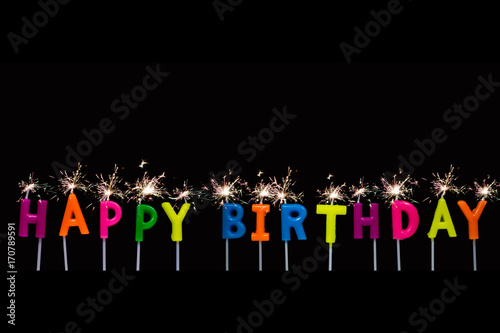 HBD,happy birthday text witch fireworks