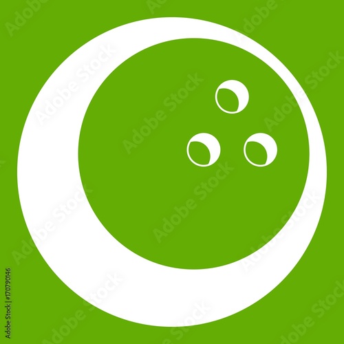 Marbled bowling ball icon green