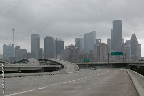 HOUSTON  USA ON 20 AUGUST 2017  Downtown Houston after Harvey hurricane   in Texas  USA