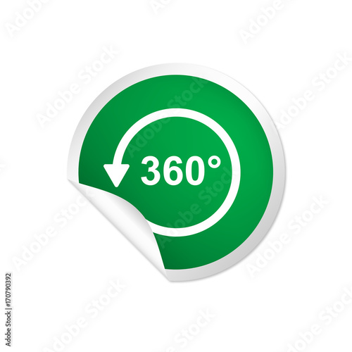 runder Sticker grün - 360 Grad