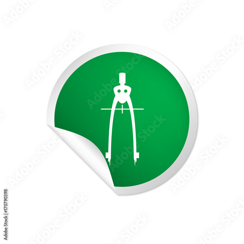 runder Sticker grün - Zirkel