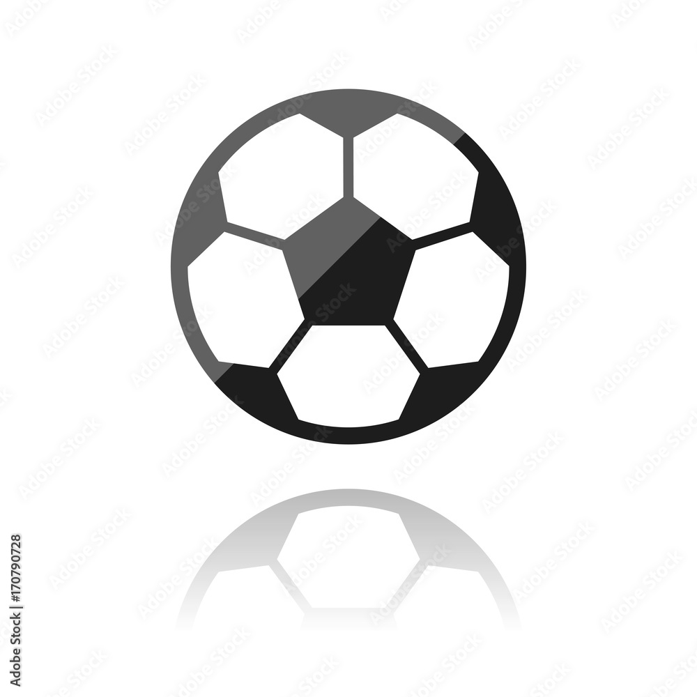 Fototapeta premium Reflektierendes Symbol mit Glanz - Fußball