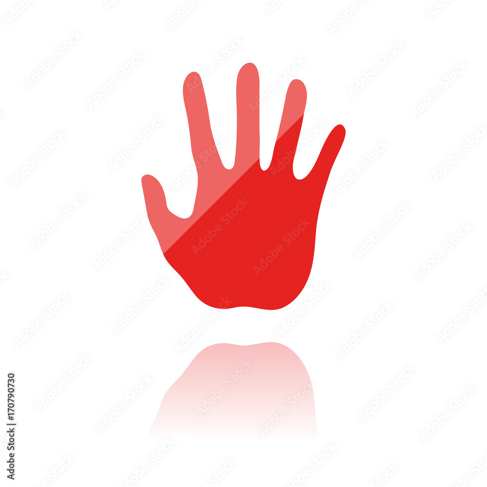 Reflektierendes Symbol mit Glanz - flache Hand Reflektierendes Symbol mit Glanz - flache Hand