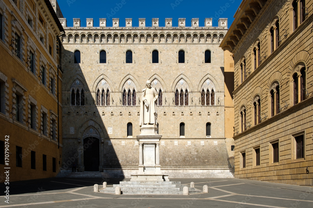 Monte dei Paschi di Siena,the oldest bank in the world, in Siena