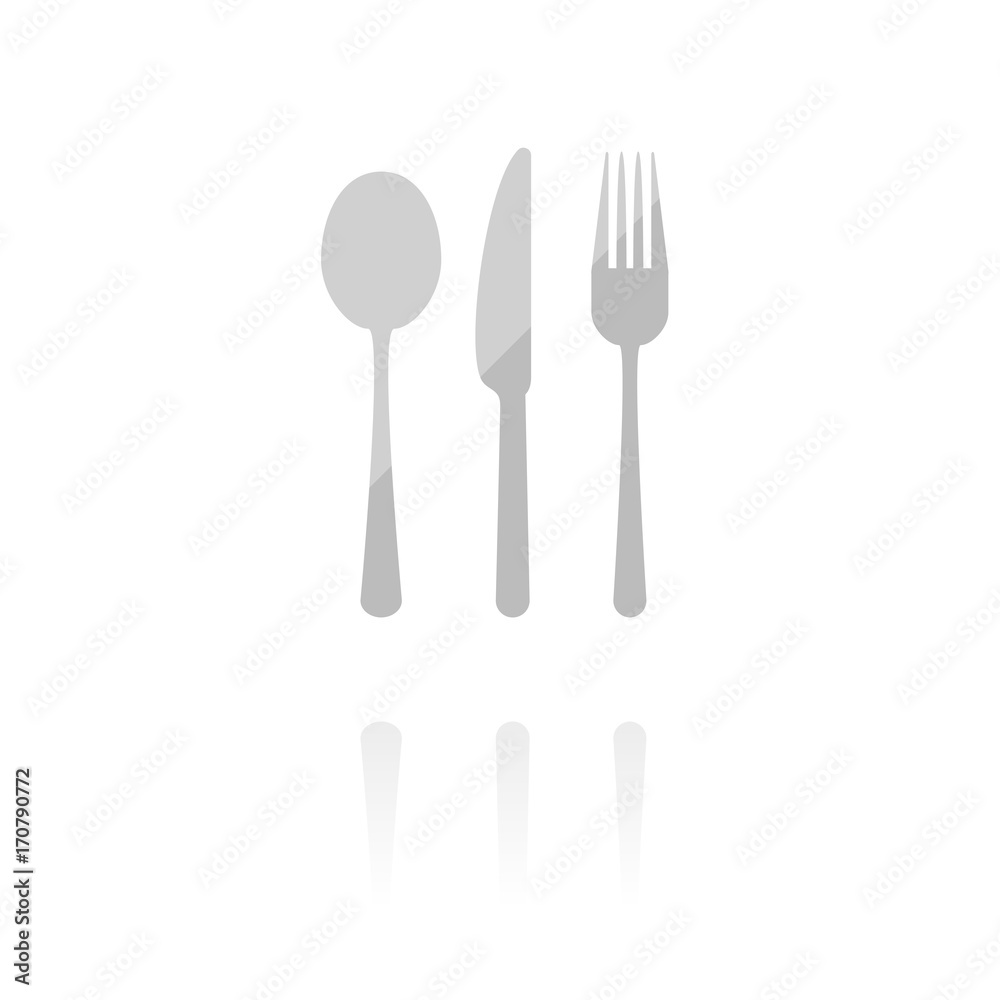 Reflektierendes Symbol mit Glanz - Besteck Reflektierendes Symbol mit Glanz - Besteck