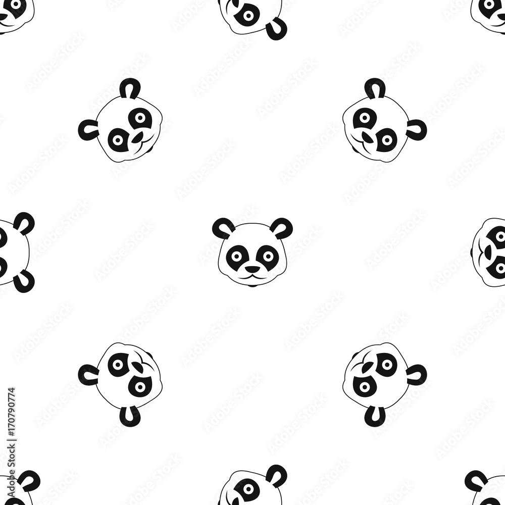 Head of panda pattern seamless black