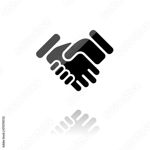 Reflektierendes Symbol mit Glanz - Handschlag