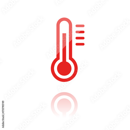 Reflektierendes Symbol mit Glanz - hohe Temperatur