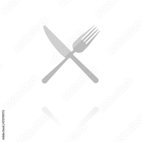 Reflektierendes Symbol mit Glanz - Restaurant-Symbol