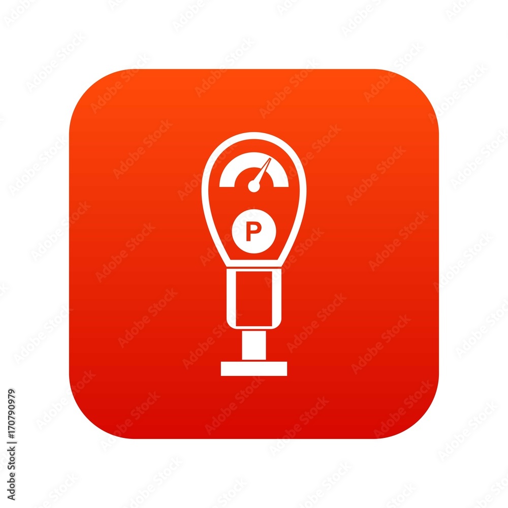 Parking meters icon digital red Parking meters icon digital red