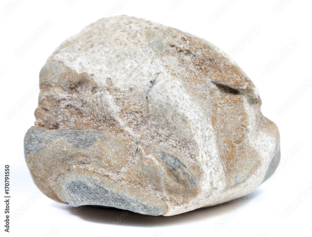 Obraz premium Single natural stone on white background