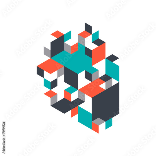 Abstract background decorative with isometric shape © thenatchdl
