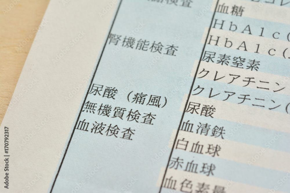 Fototapeta premium 健康診断 尿酸、痛風、