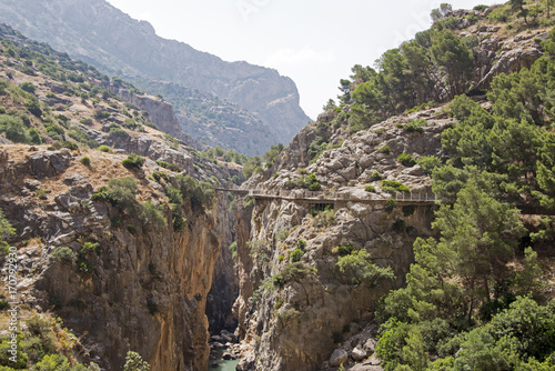 Cliff walkway in narrow gorge