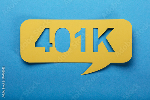 Speech Bubble With Text Of 401k photo