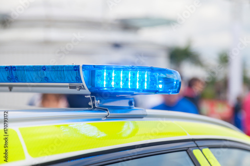 Quadro em tela blue light bar on a swedish police vehicle