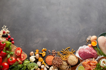 Healthy paleo harvest produce foods assortment
