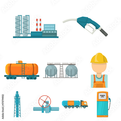 Oil industry set icons in cartoon style. Big collection of oil industry vector symbol stock illustration