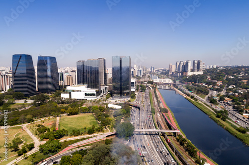 Aerial View of Marginal Pinheiros in Sao Paulo, Brazil photo