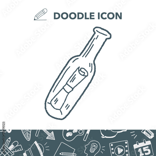 bottle message doodle