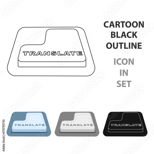 Translate button icon in cartoon style isolated on white background. Interpreter and translator symbol stock vector illustration.