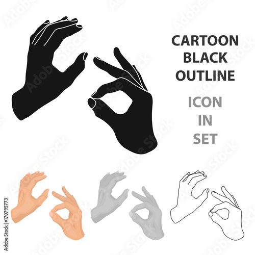 Sign language icon in cartoon style isolated on white background. Interpreter and translator symbol stock vector illustration.