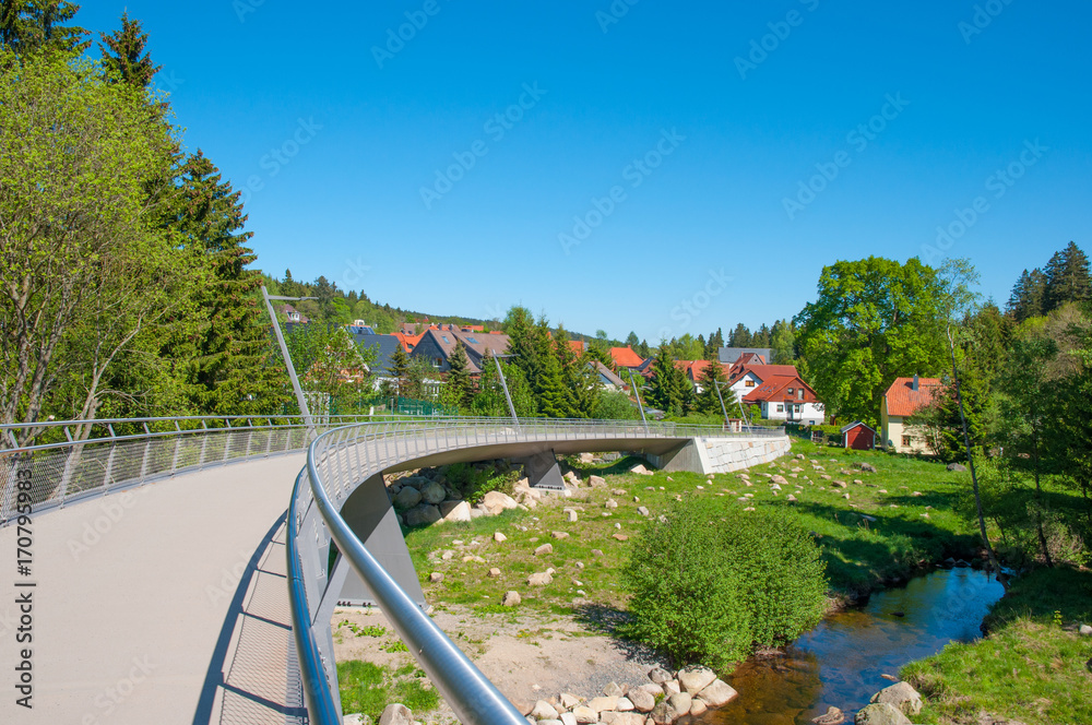 Naklejka premium Bridge in town of schierke in Germany