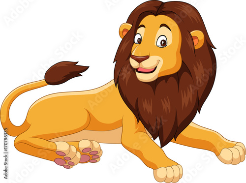 Fototapeta Naklejka Na Ścianę i Meble -  Cartoon lion isolated on white background