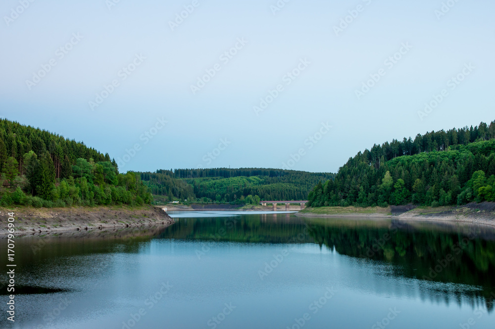 Oker Reservoir in the Harz Mountains in Germany