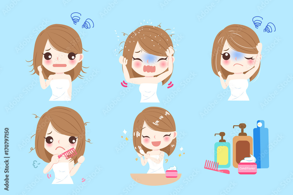 woman with hair problem