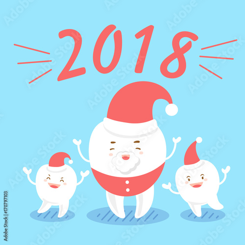 tooth with happy new year