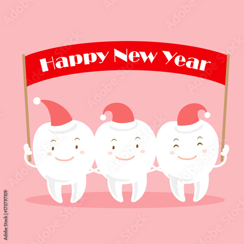 tooth with happy new year