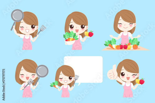 cute cartoon housewife