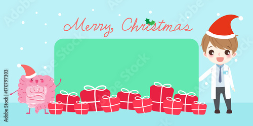 doctor and intestine with christmas