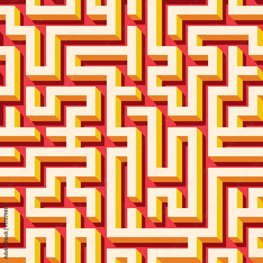 Maze seamless pattern with endless tiled labyrinth for fabric or wallpaper Maze seamless pattern with endless tiled labyrinth for fabric or wallpaper