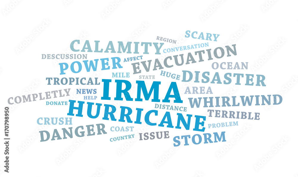 Fototapeta premium Irma hurricane 2017, abstract vector background