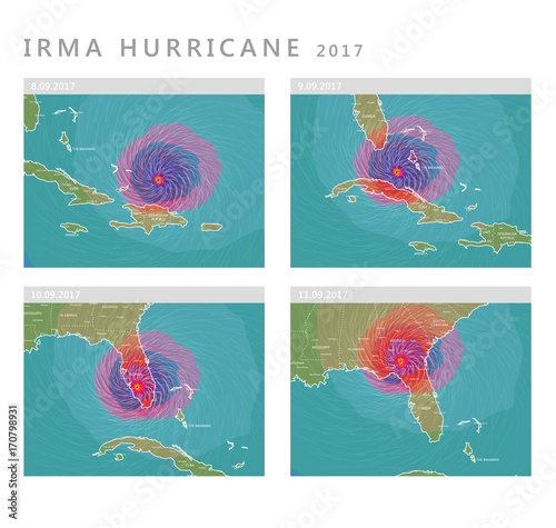 Irma hurricane 2017 forecast vector