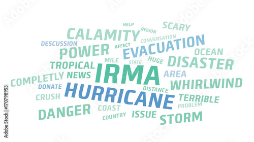 Irma hurricane 2017, abstract vector background photo