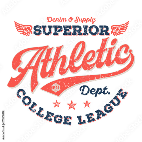 Athletic Dept., College League - Tee Design For Print