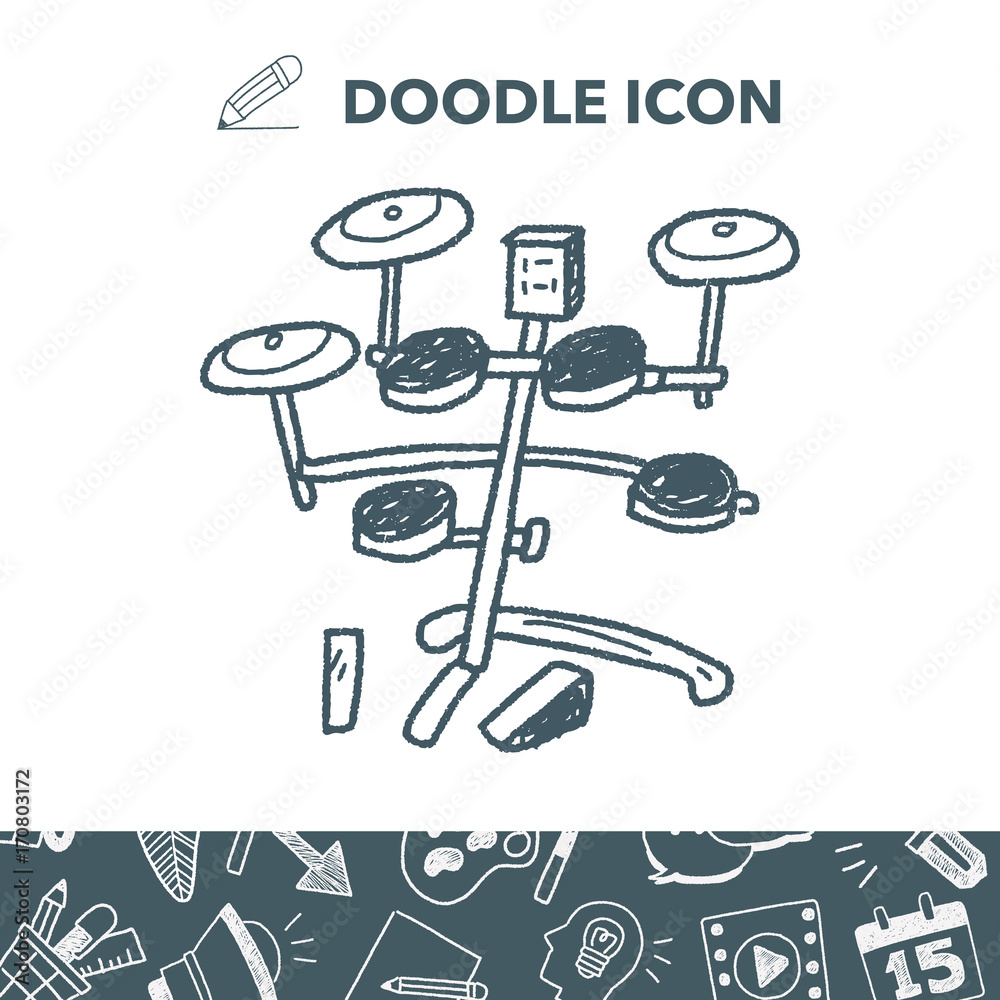 Obraz premium drum doodle