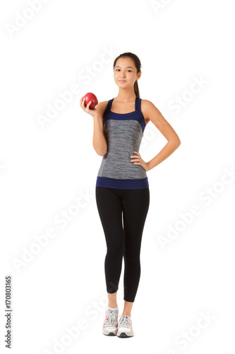 Healthy fitness woman isolated