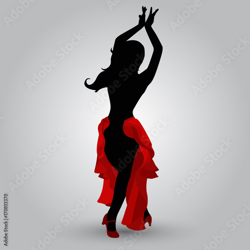 silhouette of a woman dancing flamenco