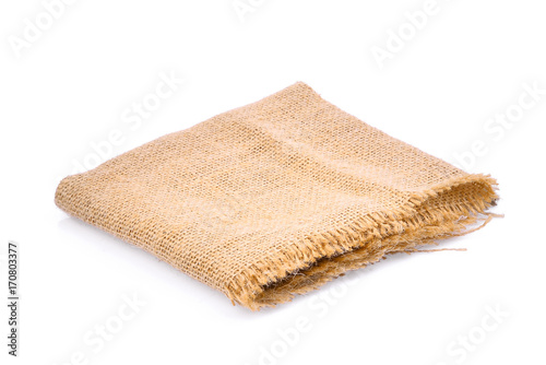 empty square sackcloth isolated on white background for your object backbground