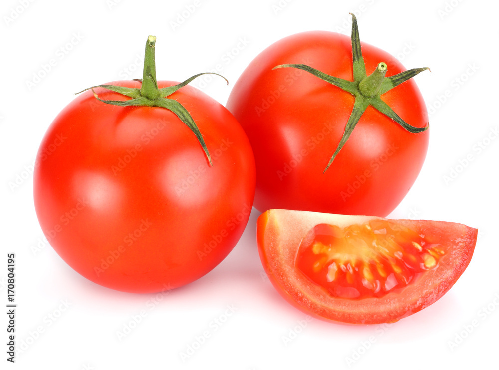 fresh tomato isolated on white background. close up fresh tomato isolated on white background. close up