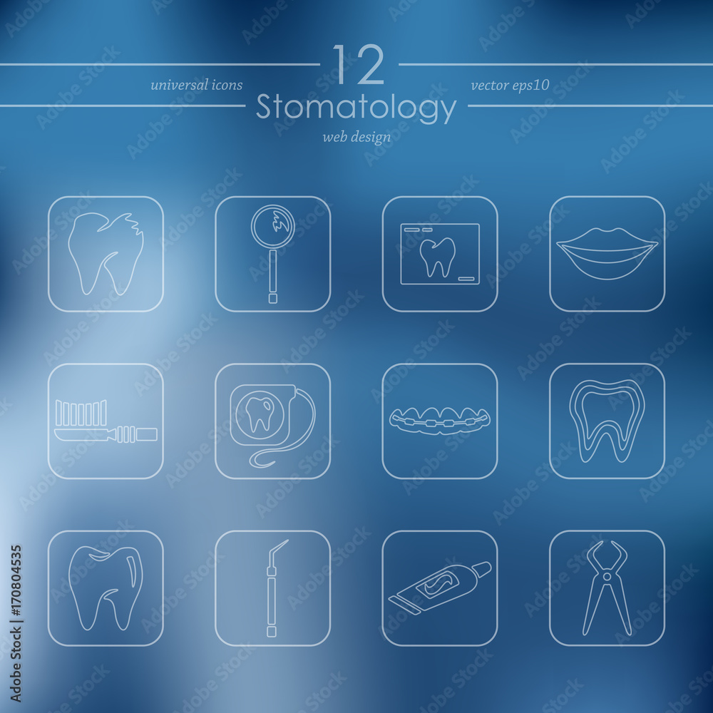 Set of stomatology icons Set of stomatology icons