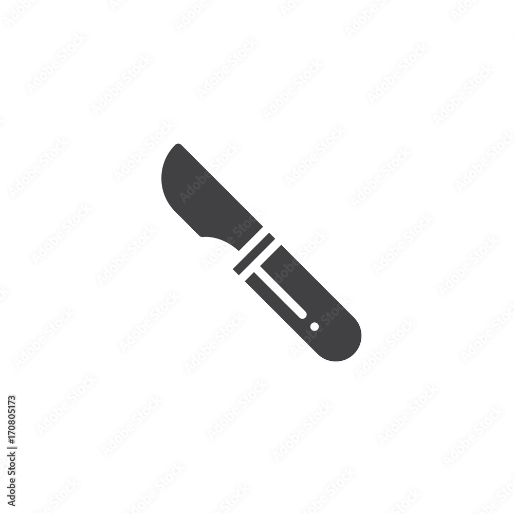 Surgical scalpel icon vector, filled flat sign, solid pictogram isolated on white. Symbol, logo illustration Surgical scalpel icon vector, filled flat sign, solid pictogram isolated on white. Symbol, logo illustration