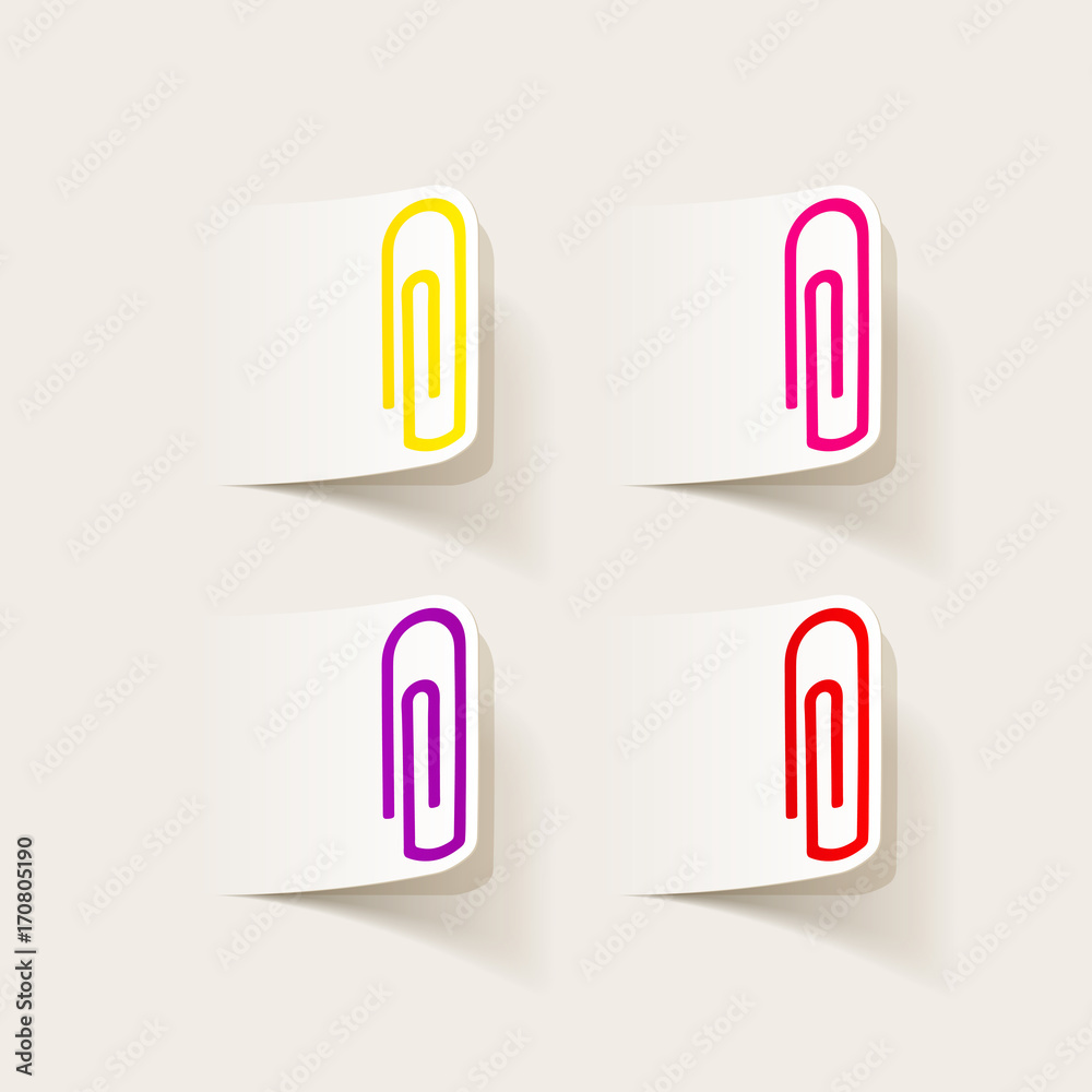 realistic design element: paper clip realistic design element: paper clip