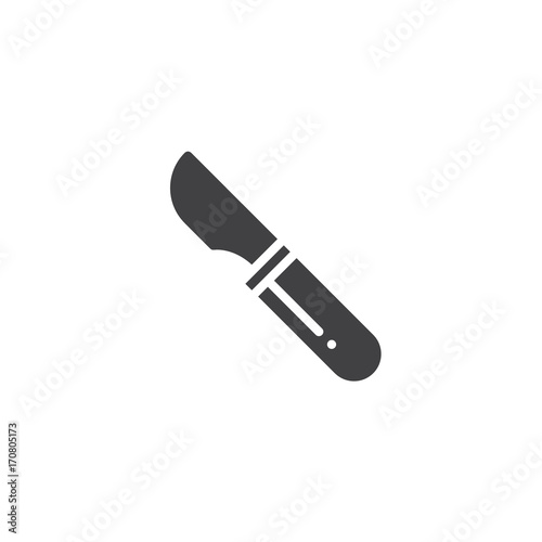 Surgical scalpel icon vector, filled flat sign, solid pictogram isolated on white. Symbol, logo illustration