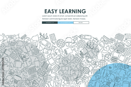 education Doodle Website Template Design